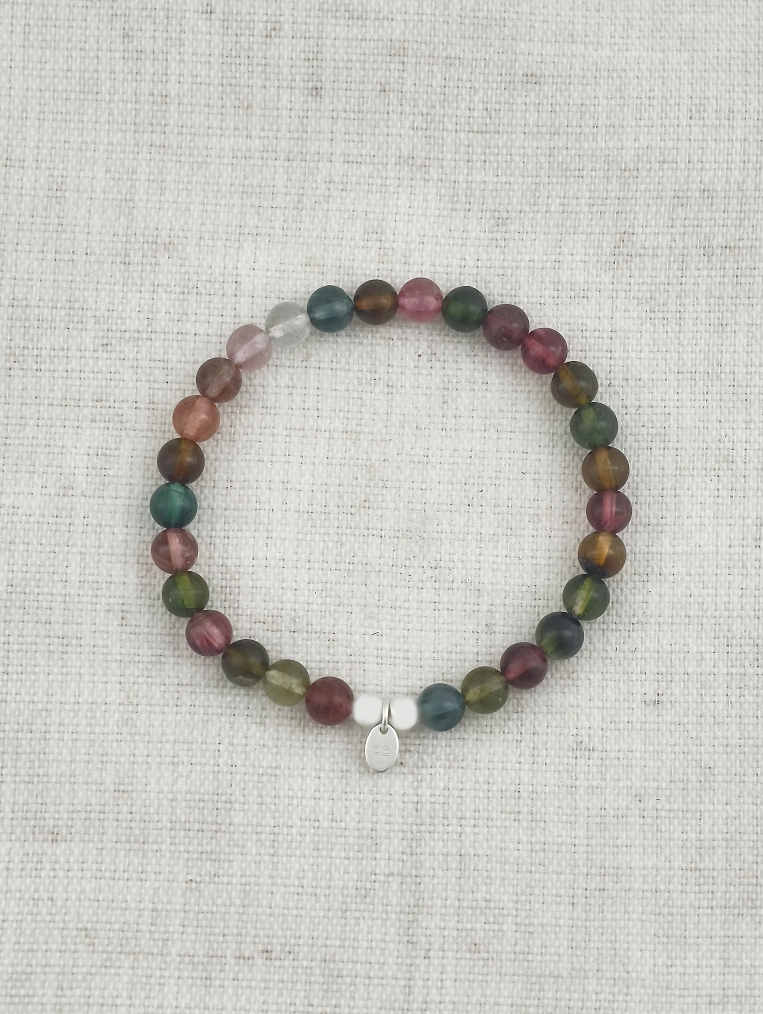 Bracelet en Tourmaline Arc-en-ciel et Argent Sterling 925
