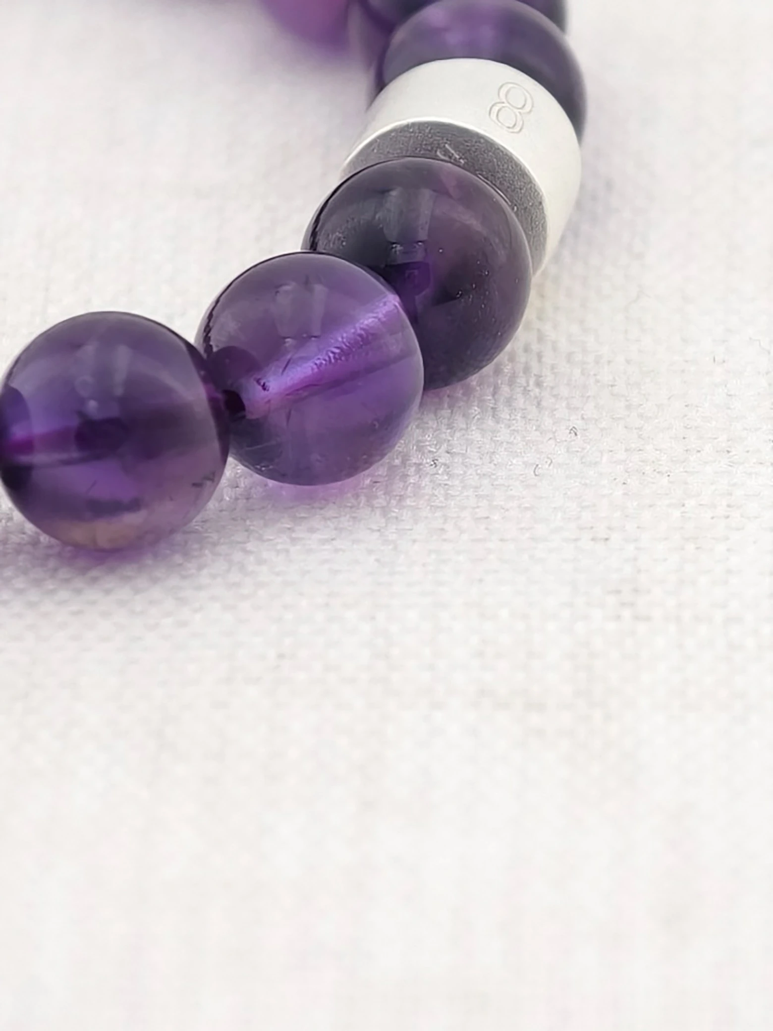 Uruguayan Amethyst Energy Bracelet with 925 Silver Tubes