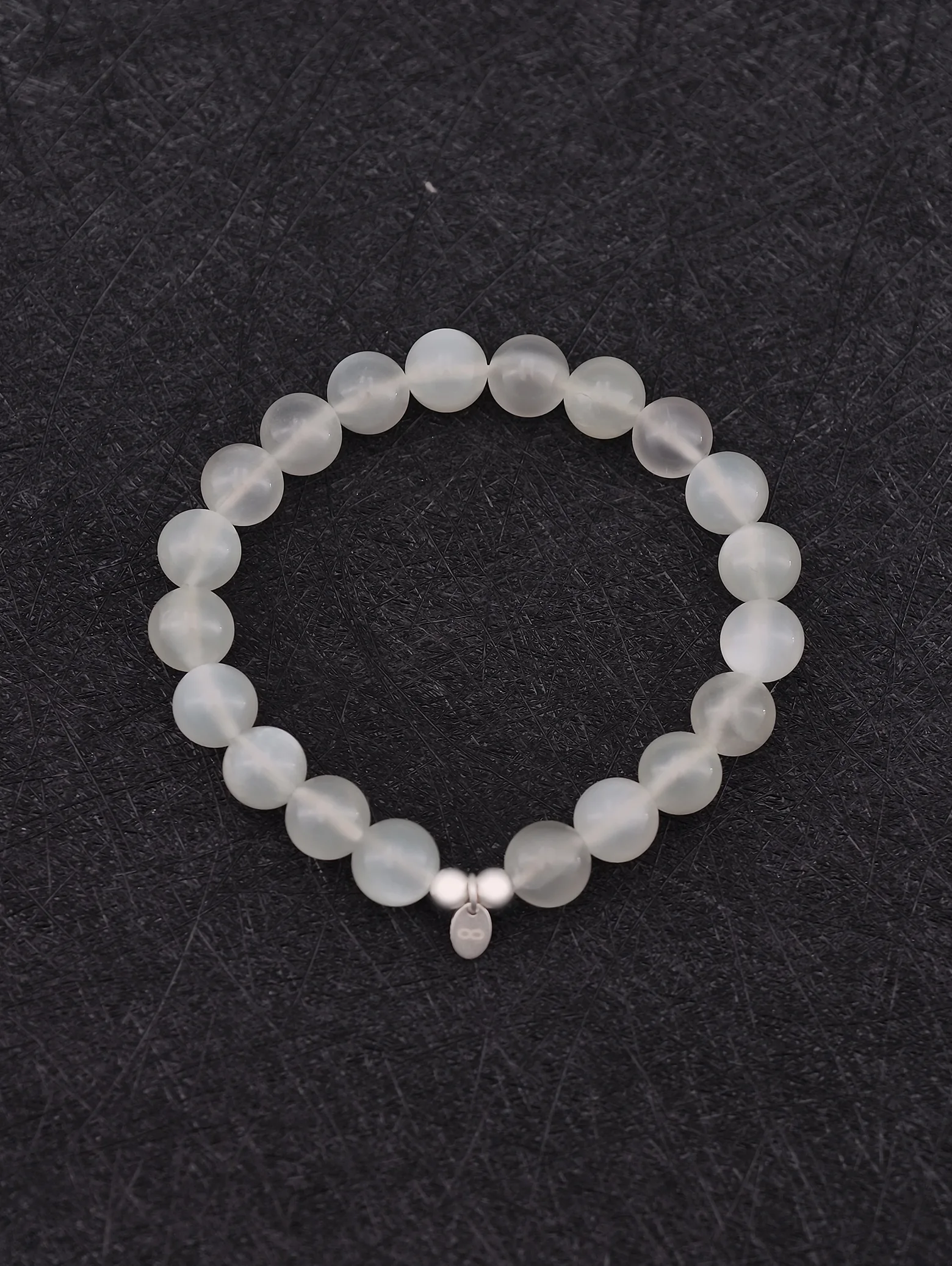 Bracelet en Pierre de Lune Arc-en-Ciel à Éclat Blanc et Argent Sterling 925