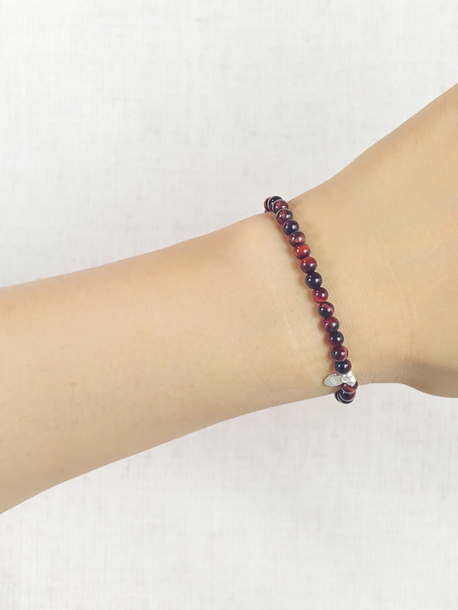 Rot-Tigerauge 925er Sterlingsilber Armband
