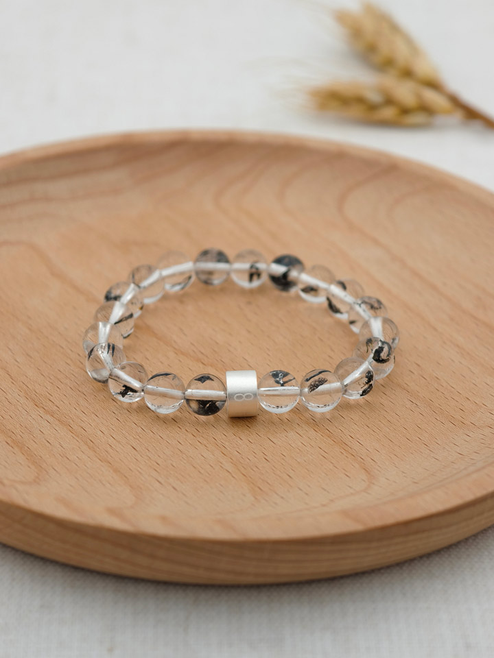 Pulsera de Diamante Herkimer con Tubos de Plata 925