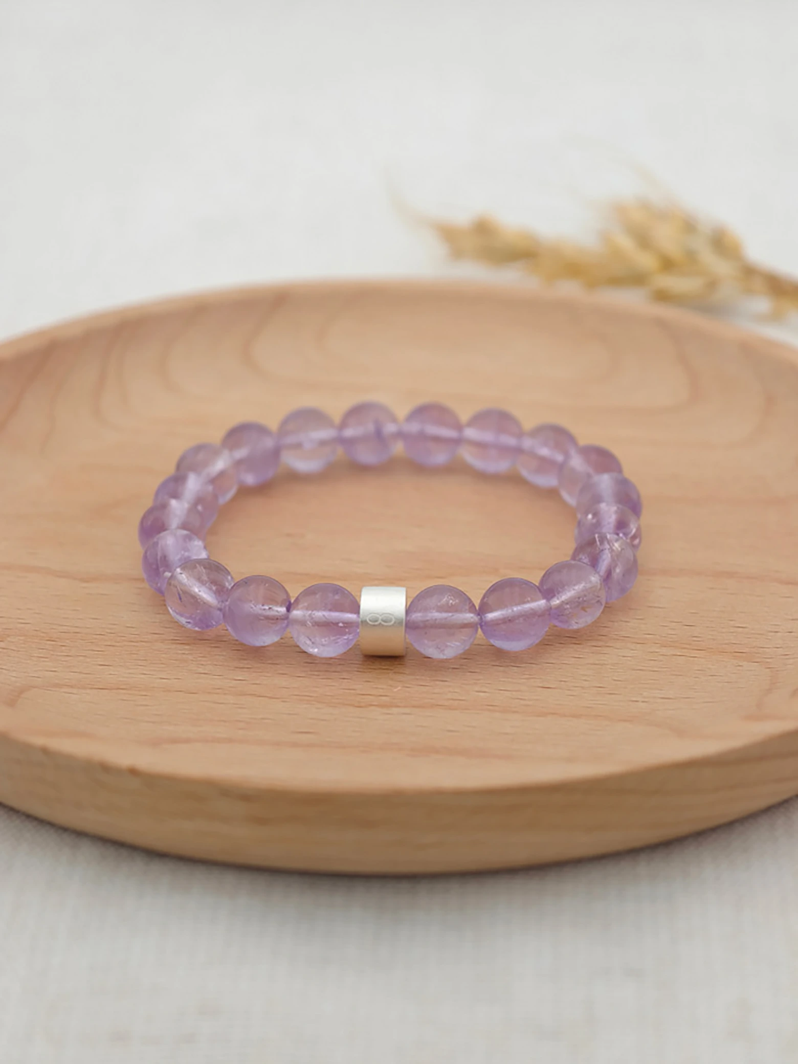 Lavendel-Amethyst-Armband mit 925er Silber Röhrchen