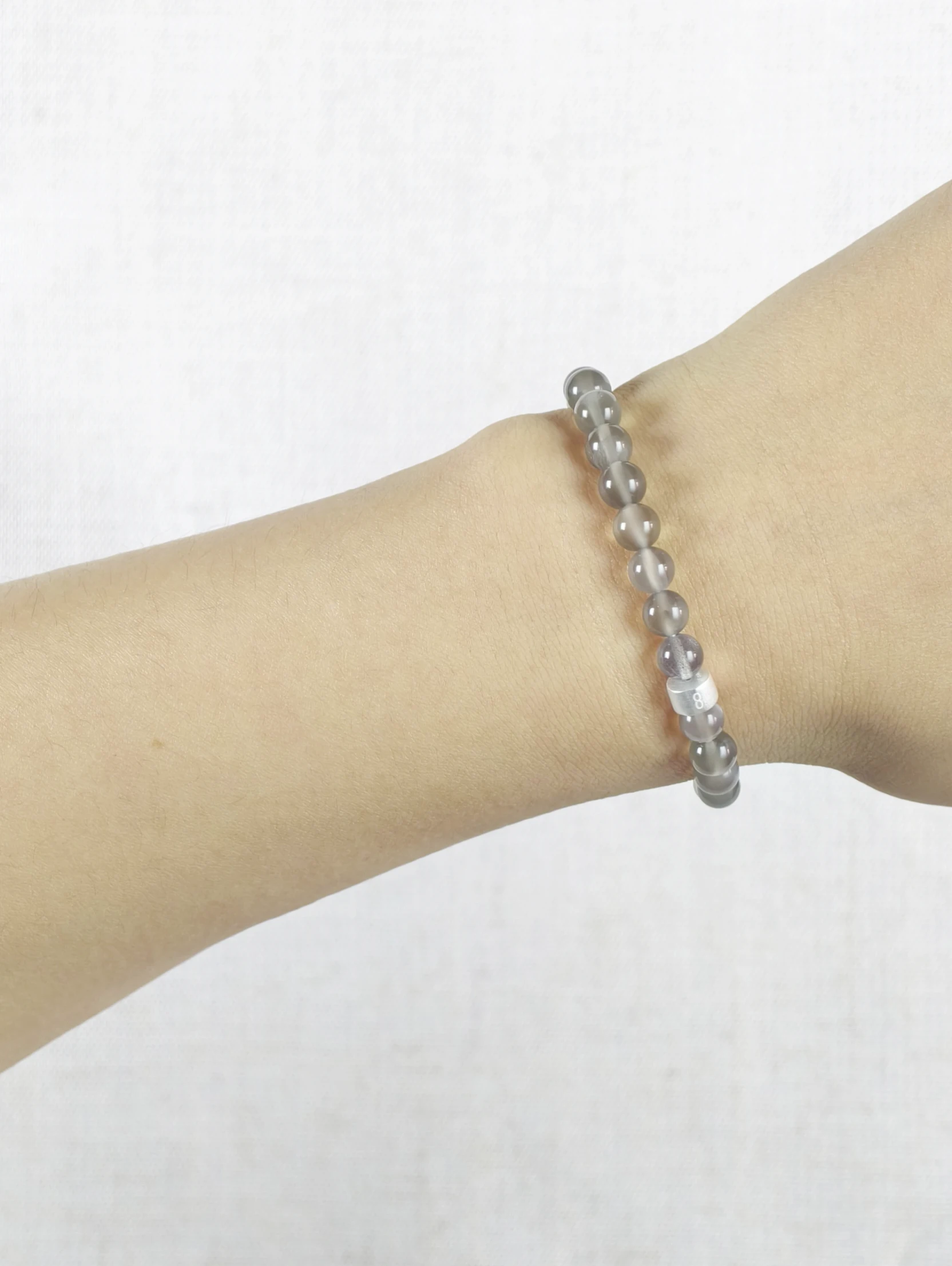 Silberglanz-Mondstein Armband mit 925er Silber Röhrchen