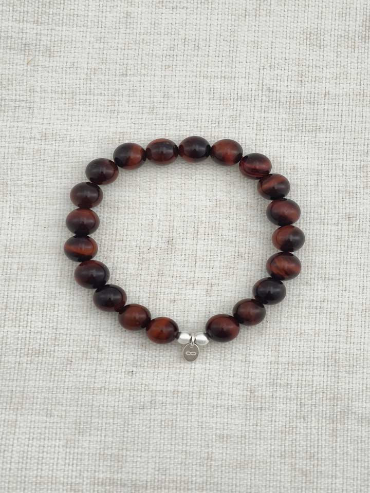 Red Tiger's Eye 925 Sterling Silver Energy Bracelet