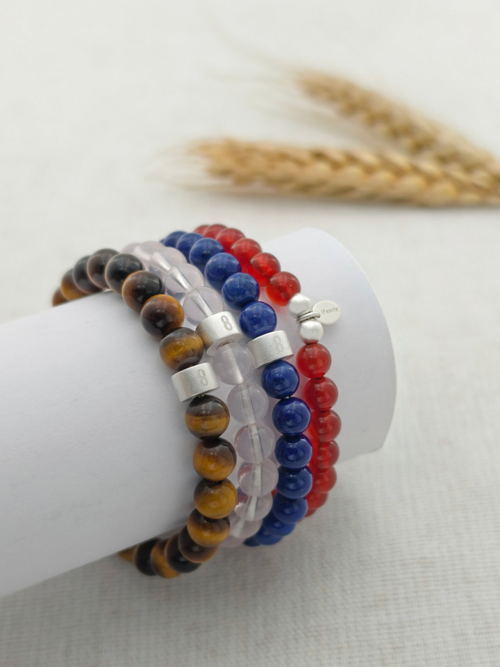 Inner Balance Gemstone & 925 Silver Bracelet Stack