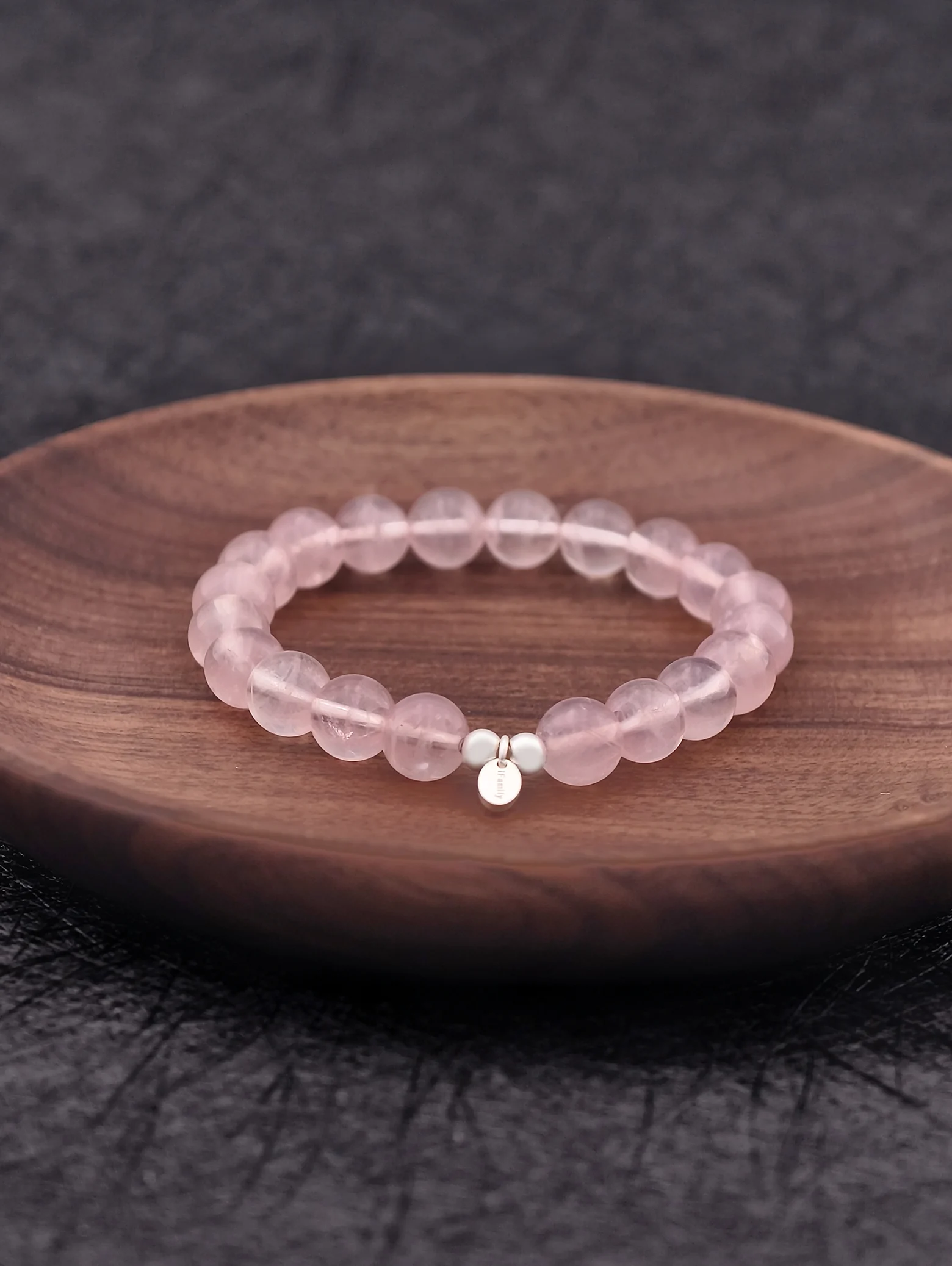 Pulsera de Cuarzo Rosa Madagascar y Plata de Ley 925