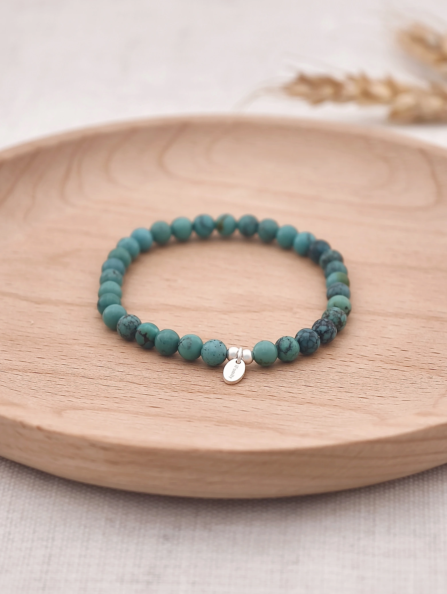 Bracelet en Turquoise Toile d'Araignée et Argent Sterling 925
