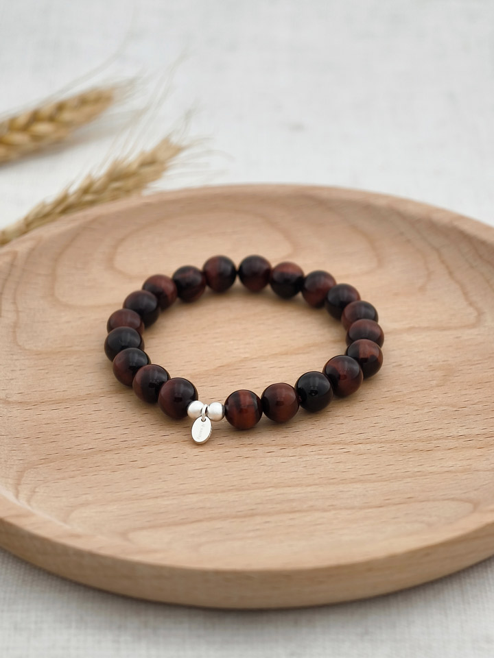 Red Tiger's Eye 925 Sterling Silver Energy Bracelet