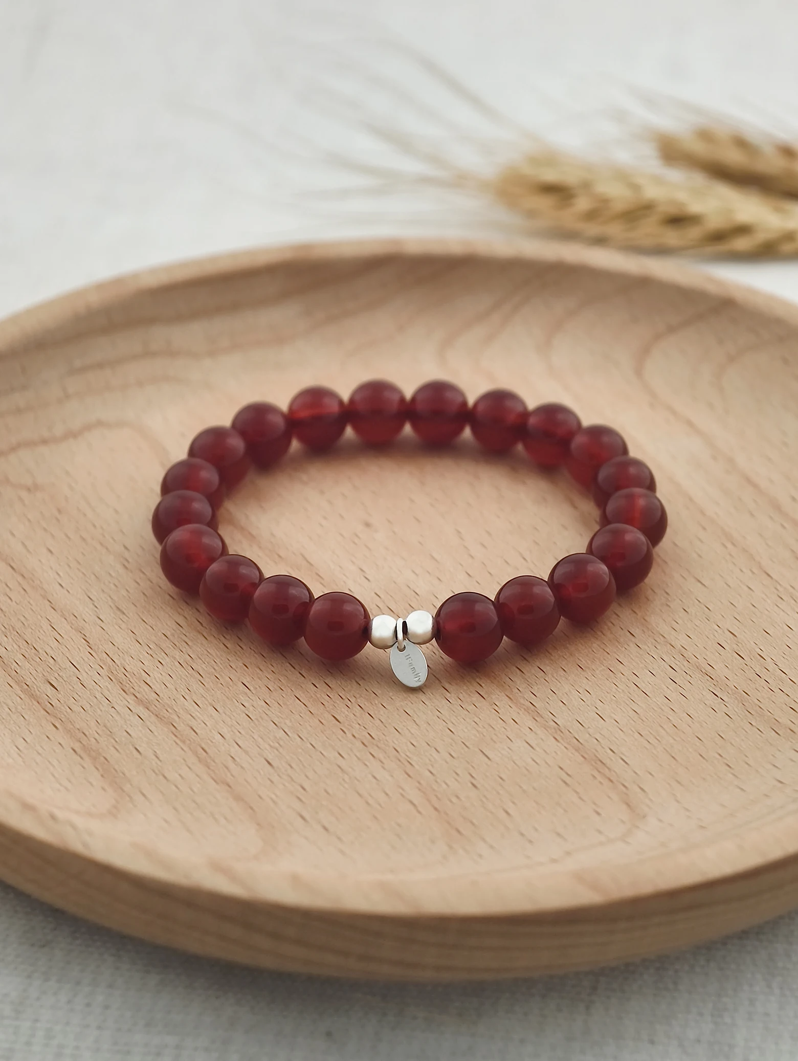 Roter Achat 925er Sterlingsilber Armband