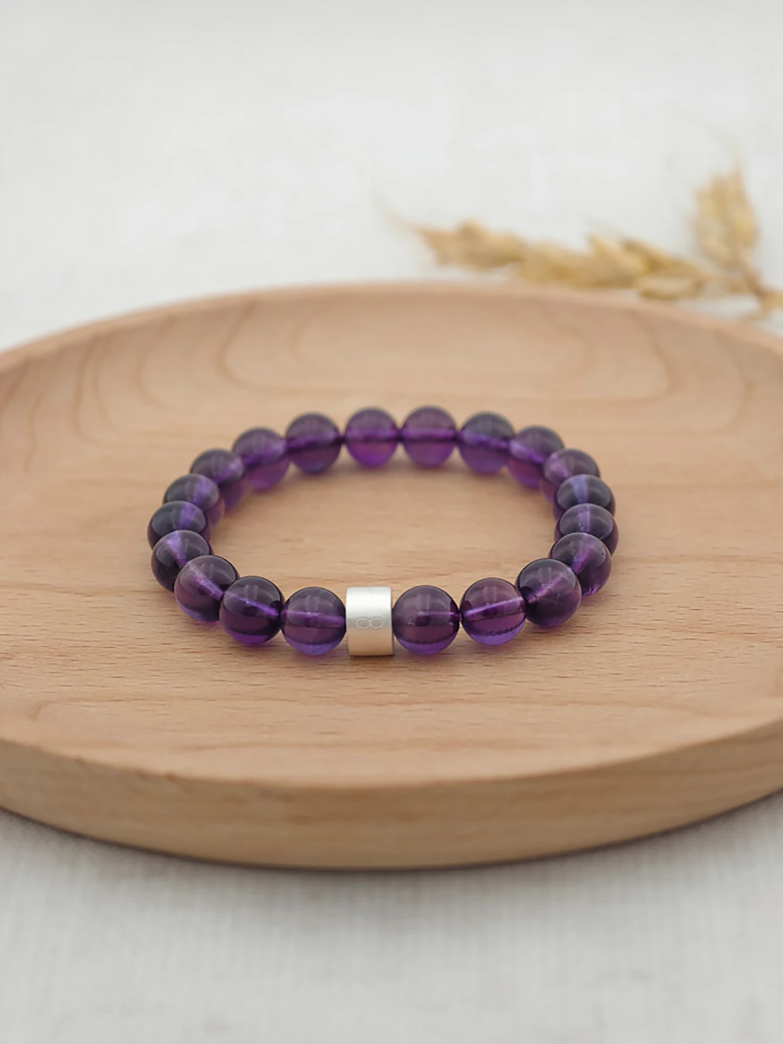 Uruguayan Amethyst Energy Bracelet with 925 Silver Tubes